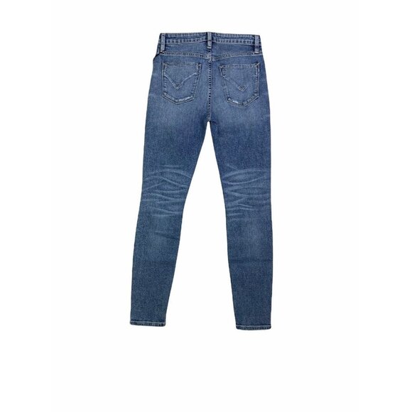 Hudson Womens Barbara High Rise‎ Distressed Blue Denim Super Skinny Jeans SZ 25 - Picture 6 of 11